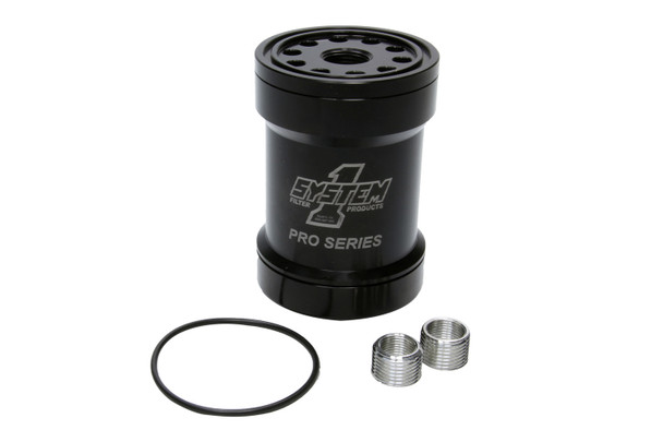 Billet Oil Filter w/Blt Cap 45 Micron - Black (SYS209-561BPS)