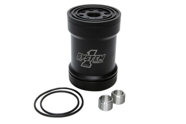 Billet Oil Filter w/Blt Cap 75 Micron - Black (SYS209-571B)