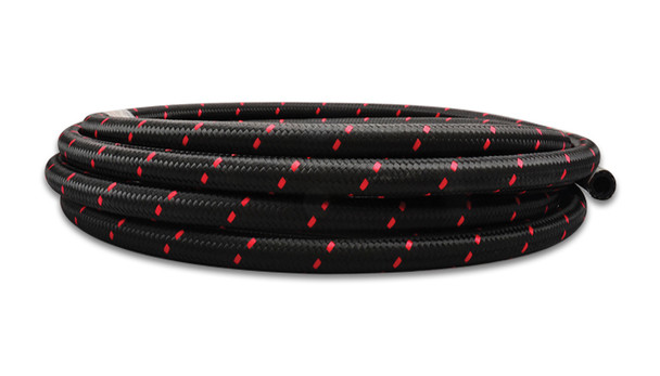 20ft Roll -6 Black Red N ylon Braided Flex Hose (VIB11976R)