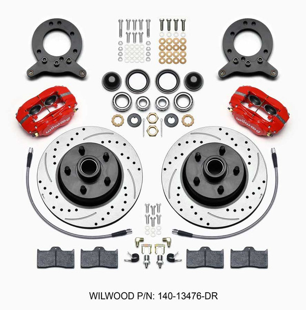 Front Disc Brake Kit Blk 65-59 Mustang Hub/Rotor (WIL140-13476-DR)