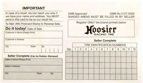 Hoosier Registration Card (HOOCIM200)