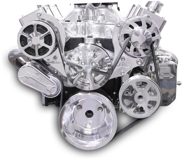 Serperntine Pulley Kit Small Block Chevy (EDDMS107-55BP)