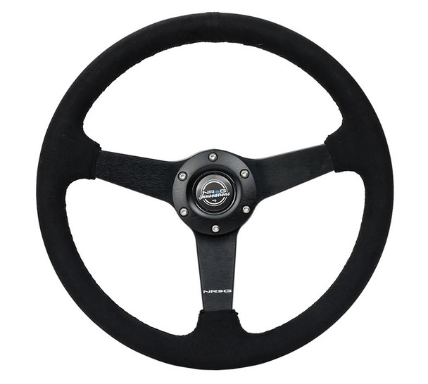 Steering Wheel 350mm 1.5 in Dish Black Alcantara (NRGRST-037MB-SA)