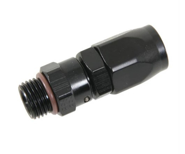 6an Str - 9/16-18 ORB Str Hose End - Black (FRG180106-BL)