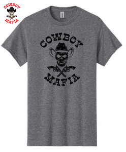Graphite Heather Grey Cowboy Mafia Logo T-Shirt Graphite Heather Grey Cowboy Mafia Logo T-Shirt