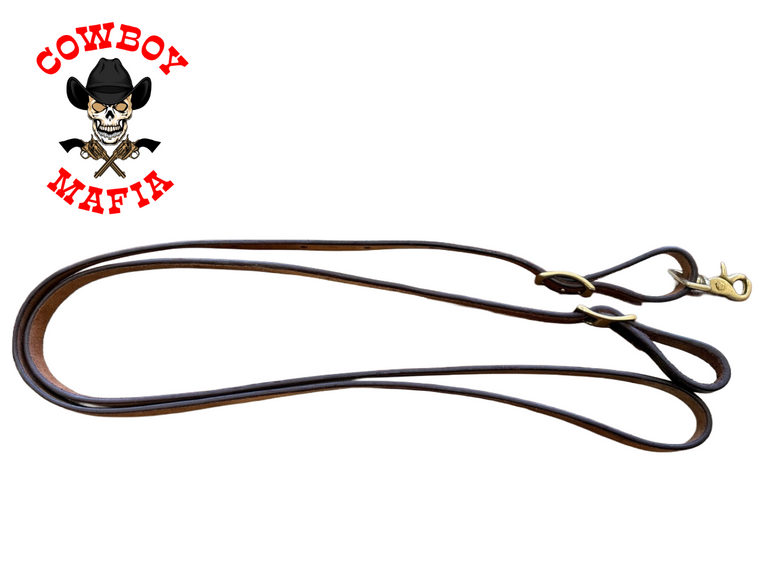 CM 5/8” Leather Roping Reins 7’