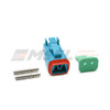 Blue DT06-2S-TN07, Deutsch DT 2-Way plug kit with silver sockets