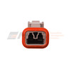 Brown DT06-2S-TN09, Deutsch DT 2-Way plug keyway