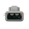 Deutsch DTM 3-Way Plug Side No Heat Shrink Gland Front. DTM06-3S.