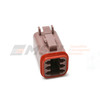 DT06-6S Brown Deutsch 6-way DT series plug connector. DT06-6S-TN09