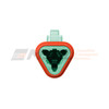 Green Deutsch DT 3-way connector plug Front DT06-3S-TN03.