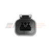 Deutsch DT 2-Way Receptacle Kit with Solid Pins keyway view.