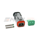 DT06-2S, Deutsch DT 2-Way Plug Kit with green band sockets