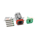 Deutsch 4-way connector kit with green band contacts