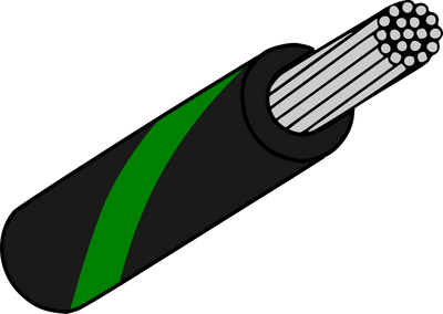 Black with Green Stripe Mil Spec M22759/32-22-05 22AWG Wire
