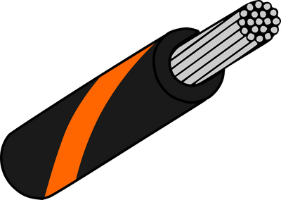Black with Orange Stripe Mil Spec M22759/32-22-03 22AWG Wire
