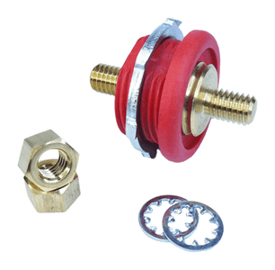 High current isolated bulk head pass through stud - red 46211-R