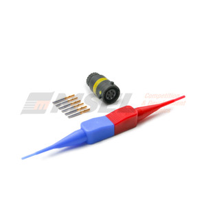 AS10406SA Autosport Lite  6-Way  In line receptacle with Size 23 Sockets - Yellow