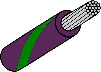 Violet with Green Stripe Mil Spec M22759/32-22-75 22AWG Wire