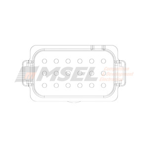 CONXT06-18SK. Deustch DT-XT 18-Way Receptacle Housing Front Technical Drawing.