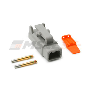 Deutsch DTM 2-Way Plug Kit No Heat Shrink Gland Orange Wedge