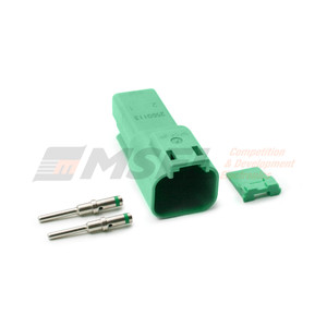 Deutsch Colour DT 2-Way Receptacle Kit with Solid Sockets. DT04-2P-TN03.