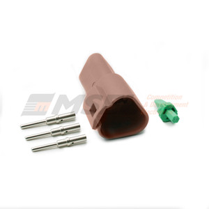 Deutsch Colour DT 3-Way Receptacle Kit with Solid Sockets. DT04-3P-TN09.