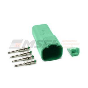 Deutsch Colour DT 4-Way Receptacle Kit with Solid Sockets. DT04-4P-TN03.