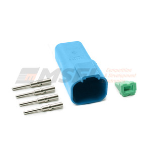 Deutsch Colour DT 4-Way Receptacle Kit with Solid Sockets. DT04-4P-TN07.