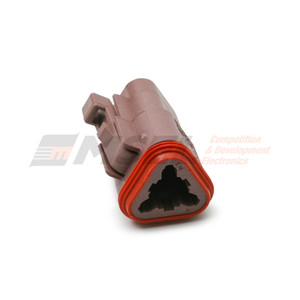 Brown Deutsch DT 3-way connector plug View DT06-3S-TN09.