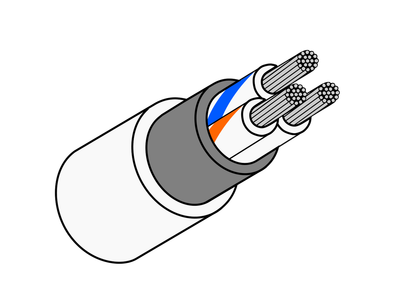 3-core shielded 24AWG mil spec cable M27500-24SB3T23