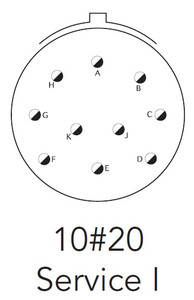 01298SN Autosport 10-Way Bulkhead Connector layout