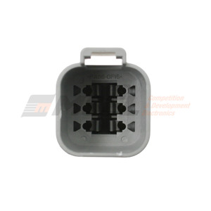 DT04-6PK. Deutsch DT 6-Way Receptacle Keyway view