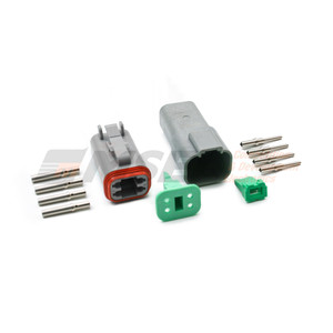 Deutsch DT series 4-way connector kit with silver contacts