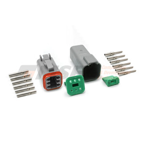 Deutsch DT series 6-way connector kit with silver contacts