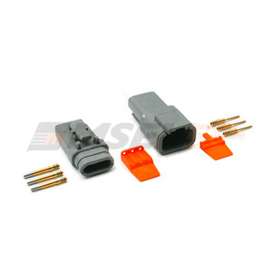 Deutsch DTM 3-way connector kit with gold plated contacts