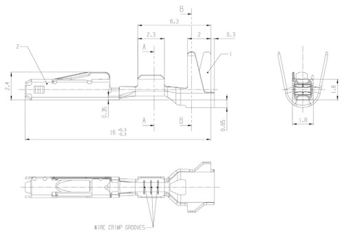 Bosch Trapez female terminal 1 928 498 143