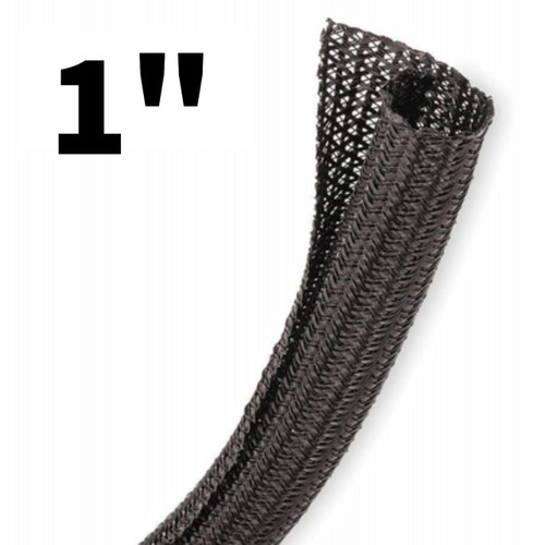 Black split braid 25mm 1"