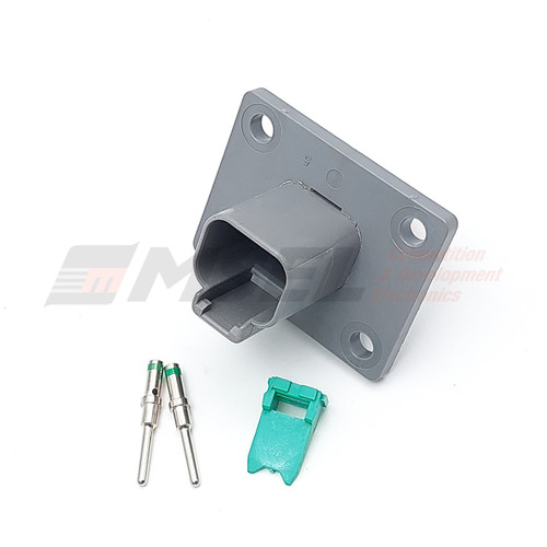 Deutsch DT 2-Way Bulkhead Receptacle Kit with Solid Pins