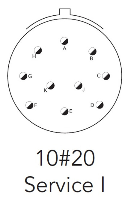 01298SN Autosport 10-Way Bulkhead Connector layout