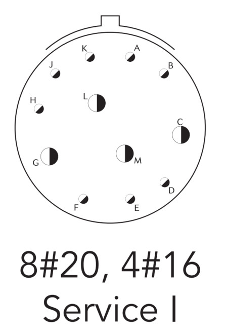 01497SN Autosport 12-Way Mixed Bulkhead Connector layout