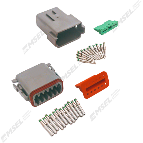 Deutsch DT series 12-way connector kit with contacts