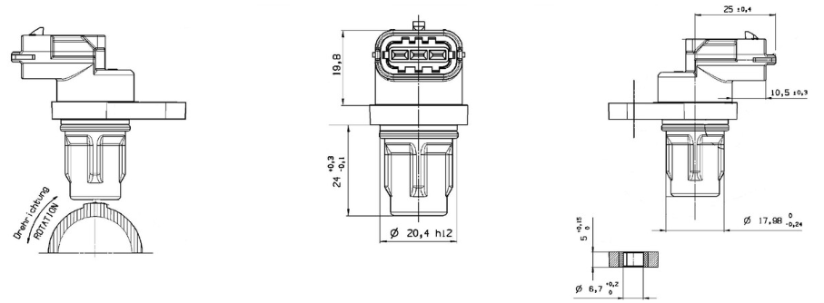 Bosch hall effect speed sensor