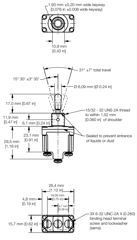 sealed toggle switch