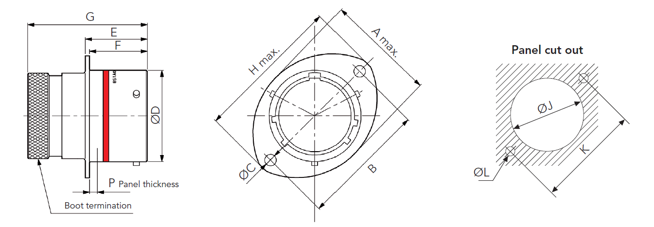 Autosport bulkhead connector dimensions