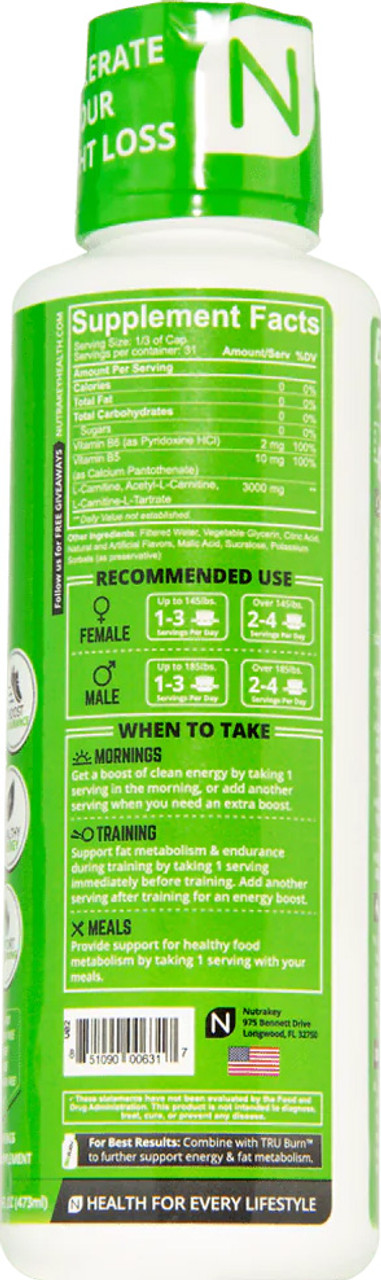 NutraKey L-Carnitine 3000 - 31 Servings NutraKey L-Carnitine 3000 - 31 Servings