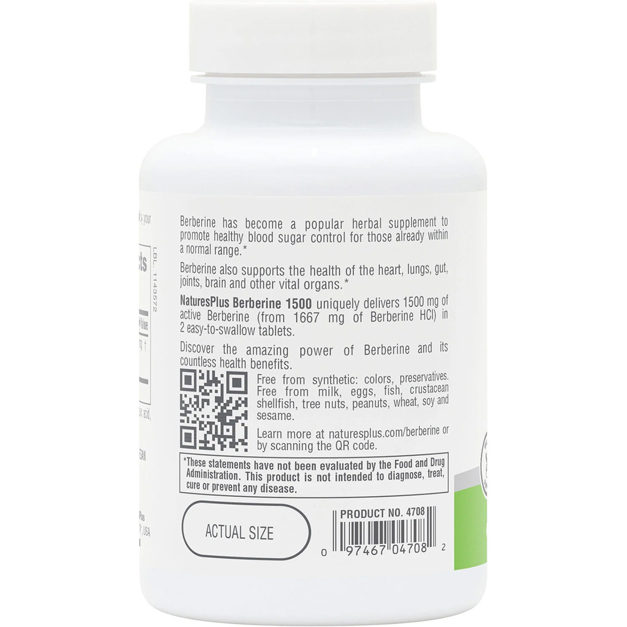 NaturesPlus PRO Berberine 1500MG 60 Tablets NaturesPlus PRO Berberine 1500MG 60 Tablets