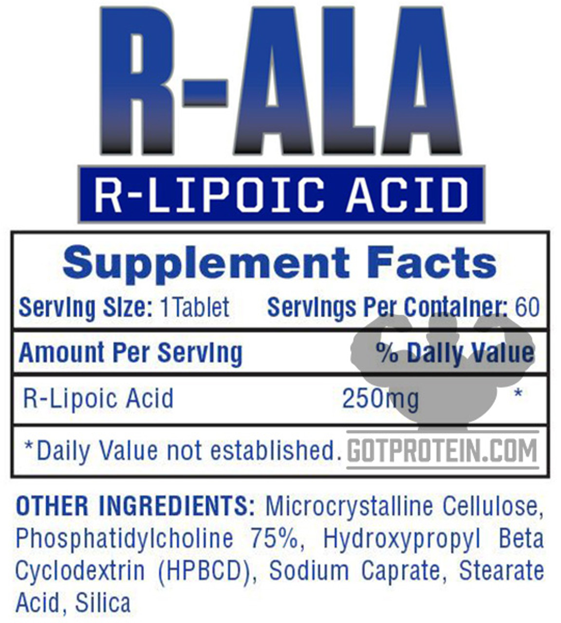Hi-Tech R-ALA Supplement Facts Hi-Tech R-ALA Supplement Facts