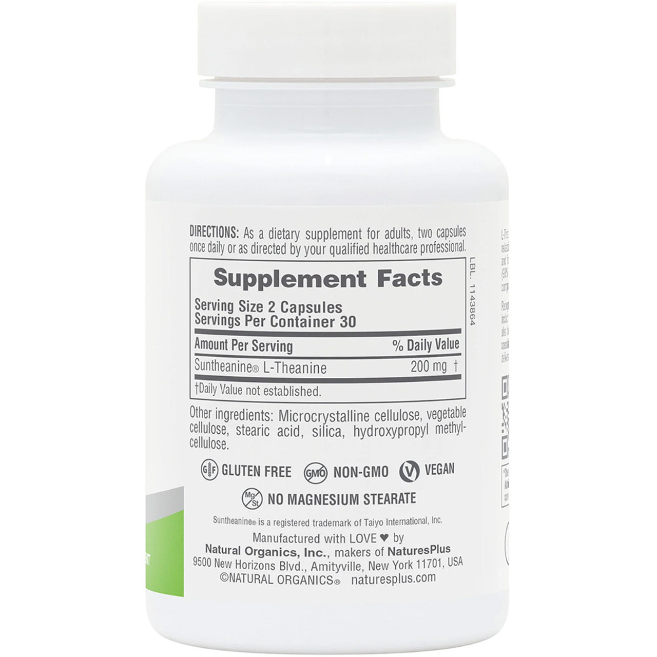 NaturesPlus PRO Suntheanine L-Theanine 60 Capsules