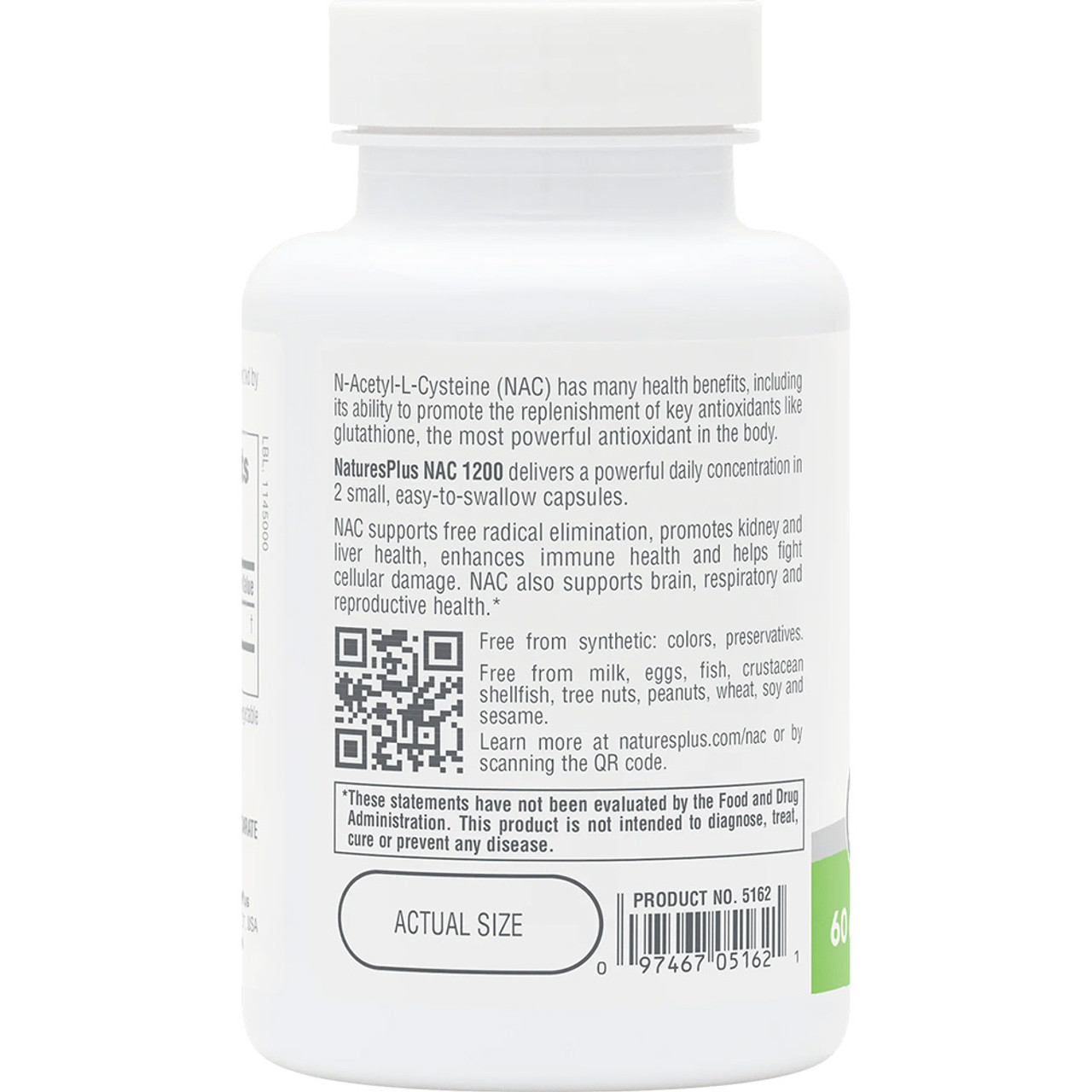 NaturesPlus PRO NAC 1200 - 60 Capsules NaturesPlus PRO NAC 1200 - 60 Capsules
